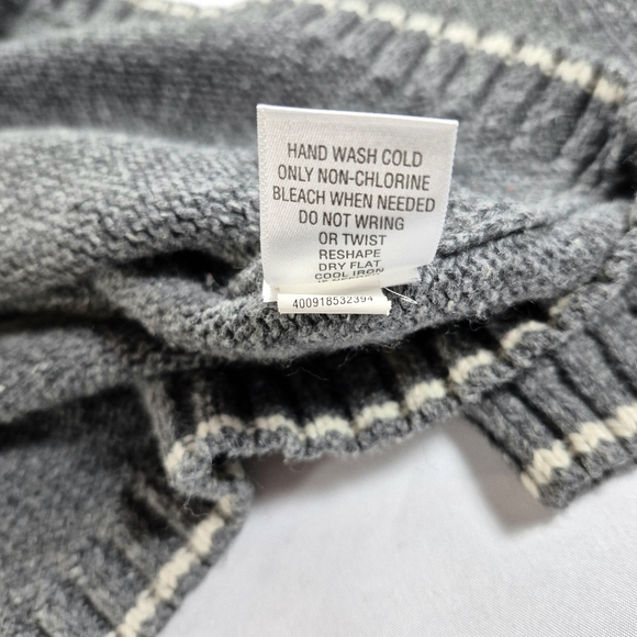 Croft & Barrow Gray Cardinal Embroidered Zip Front Knit Cardigan Sweater Large - Picture 11 of 11